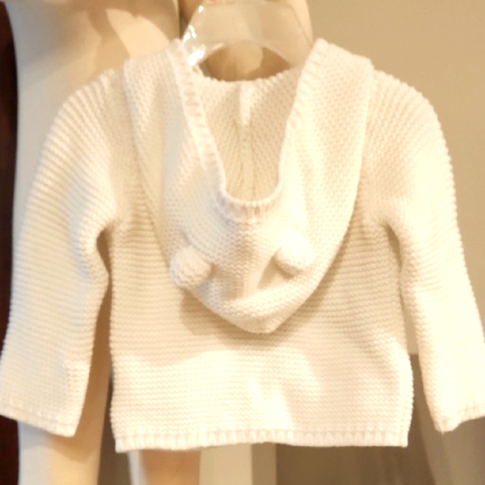 Carter's White Knit Sweater Classic Design - Picture 6 of 8